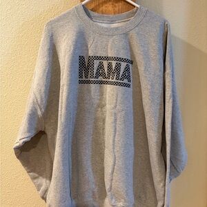 Checkered MAMA Grey Sweatshirt